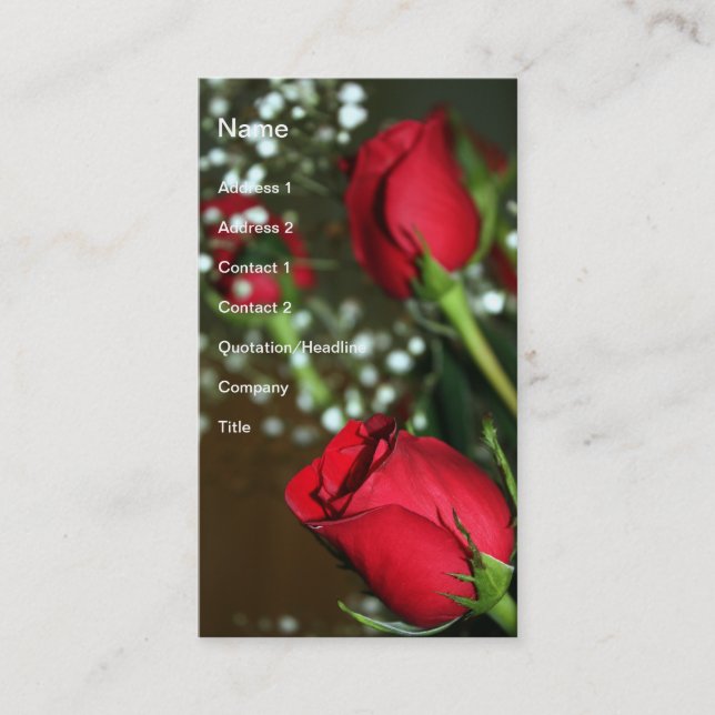 Rote Rosen-Visitenkarte Visitenkarte (Vorderseite)
