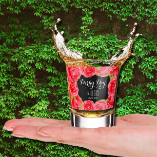 Rote Rosen Wasserfarbe Derby Day Schnapsglas