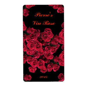 Rote Rosen Weinetikett