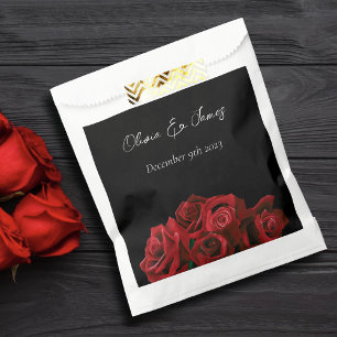 Rote Rosen Weiß Schwarz Geschenktütchen
