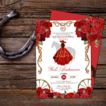 Rote Rosen Western Cowboy Charra Quinceañera