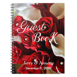 Rote Rosen White Calla Lily Blume Guest Custom Notizblock