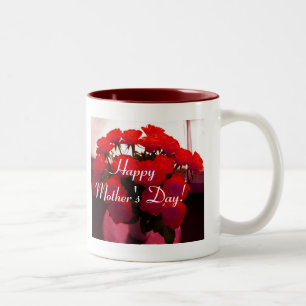 Rote Rosen zum Muttertag Zweifarbige Tasse