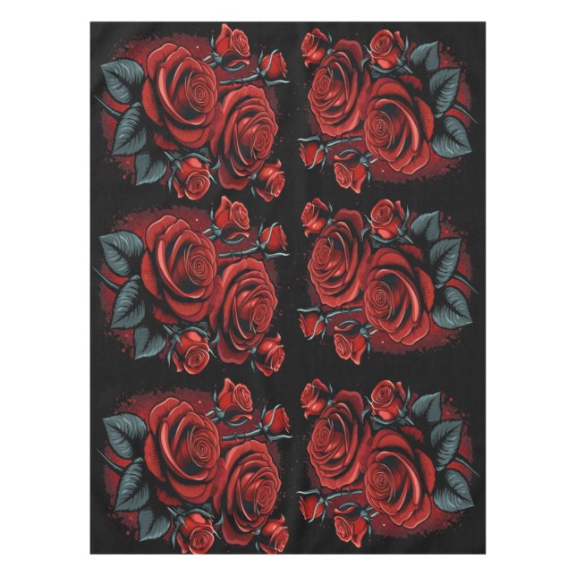 Rote Rosen zum Party Atemberaubender Kunst Tischdecke (Vorderseite)