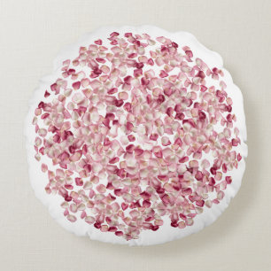 Rote Rosenblätter Rundes Kissen