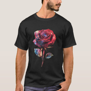 Rote Rosenblume Botaniker Garten Blume Rote Rose T-Shirt