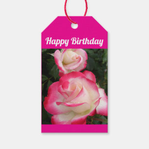 Rote Rosenblume Florale Happy Birthday Rosen Geschenkanhänger