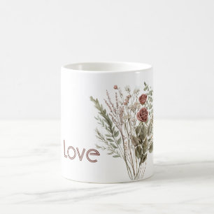 Rote Rosenblumen Kaffeetasse