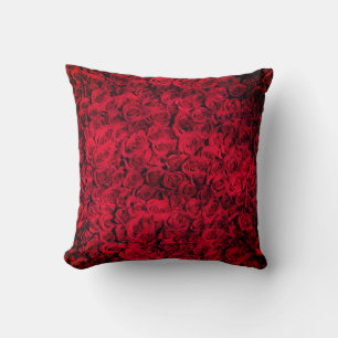 Rote Rosenblumen Kissen