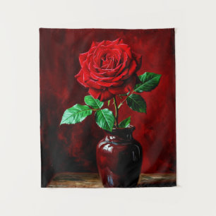 Rote Rosenblumenmalerei  Wandteppich