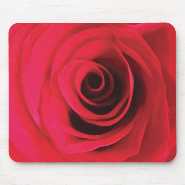 Rote Rosenblüten Blumendesign Mousepad (Vorne)