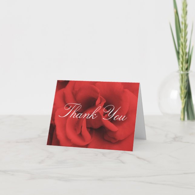 Rote Rosenblüten Dankeschönkarte Dankeskarte (Vorderseite)