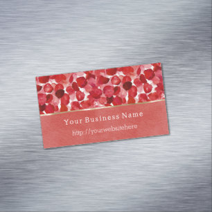 Rote Rosenblüten Florales Geschäft Name Website Magnetische Visitenkarte