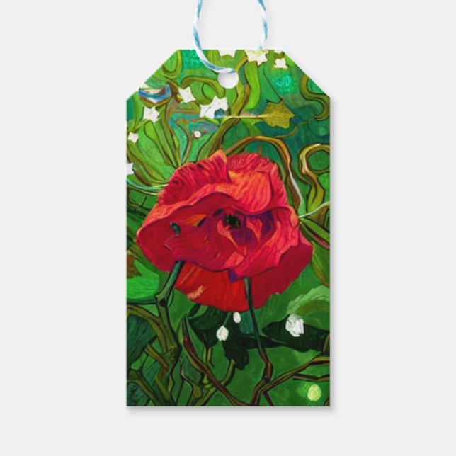 ROTE ROSENKUNST GESCHENKANHÄNGER (Vorderseite)