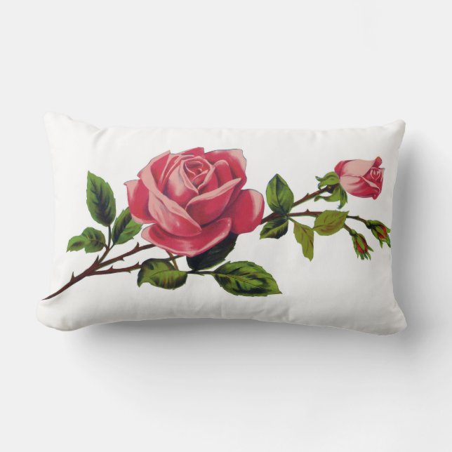 Rote Rosethrow-Kissen Lendenkissen (Vorderseite)