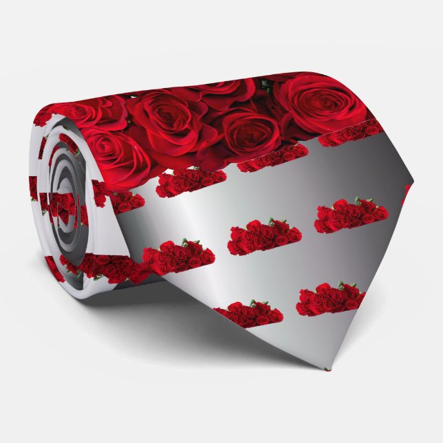Rote Rote Rose Krawatte (Gerollt)