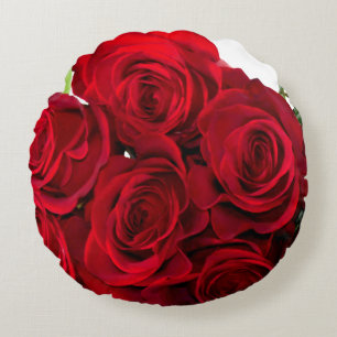 Rote Rote Rose Rundes Kissen