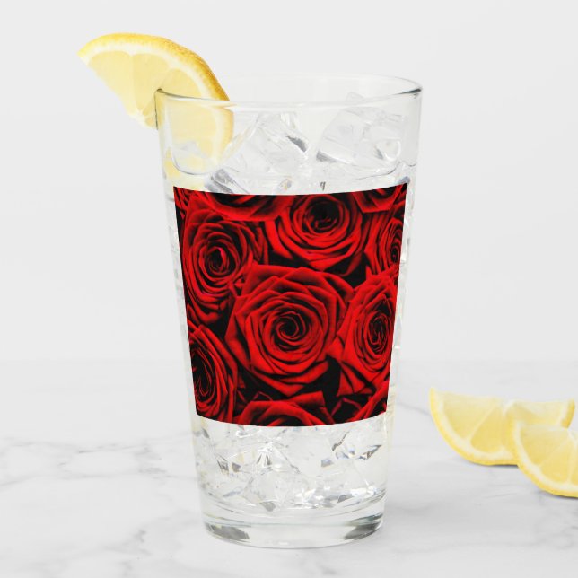 Rote Rote Rosen Glas (Vorderseite Ice)