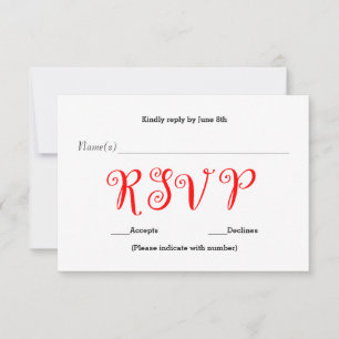 Rote RSVP - Empfangsantwortkarte Karte