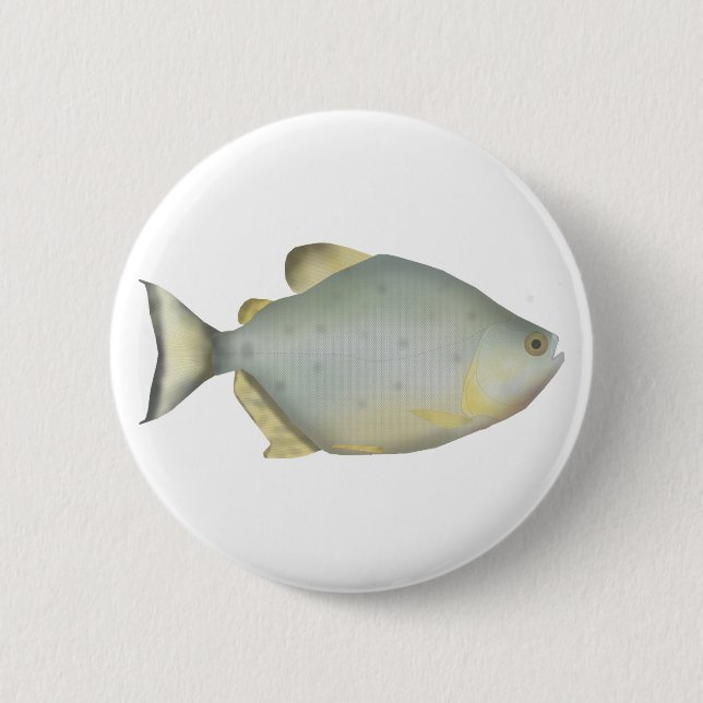 Rote Ruby-Piranha Button (Vorderseite)