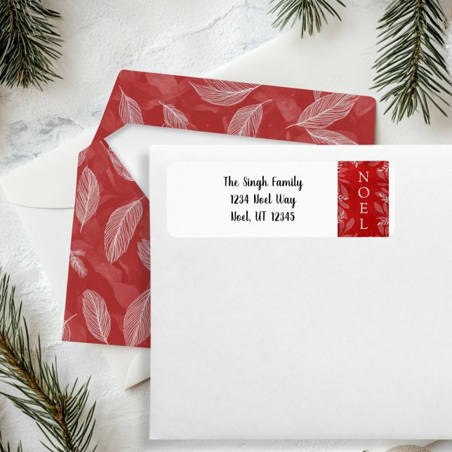 Rote Rücksendeadresse "Weihnachten" (Red noel envelope)