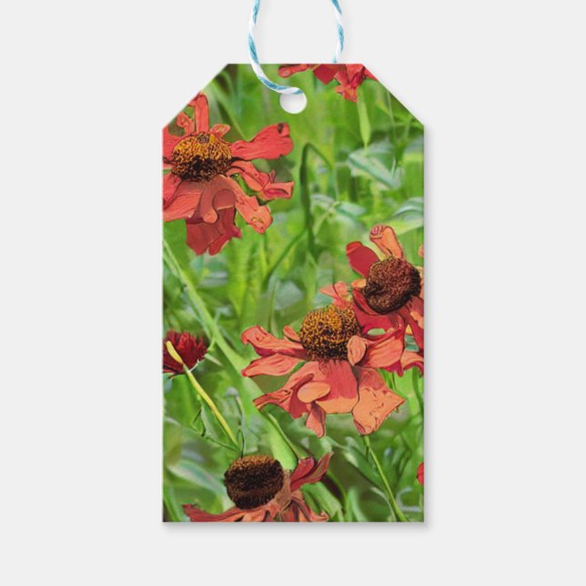 ROTE RUDBECKIENBLÜTEN GESCHENKANHÄNGER (Vorderseite)