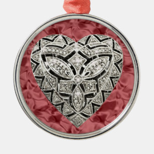 Rote Runde Elegante Designer Ein perfektes Wochene Silbernes Ornament