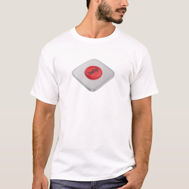 Rote runde Hilfeschaltfläche T-Shirt (Vorderseite)