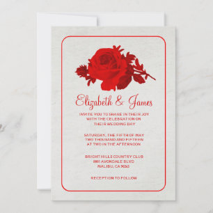 Rote Rustikale Blume/Hochzeitseinladungen Einladung