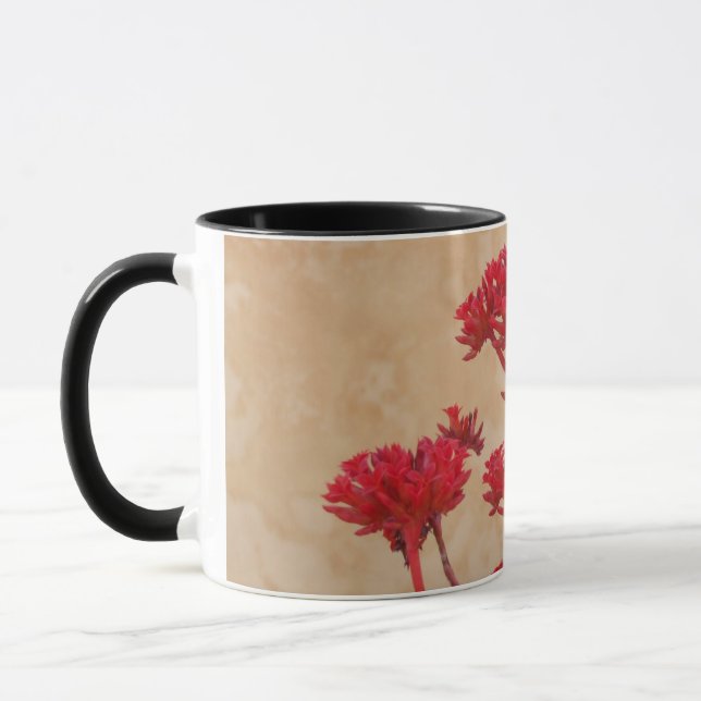 Rote rustikale Blume Tasse (Links)