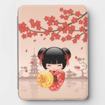 Rote Sakura Kokeshi-Puppe japanische Geisha