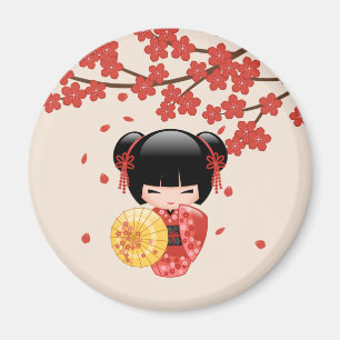 Rote Sakura Kokeshi-Puppe japanische Geisha auf El Magnet