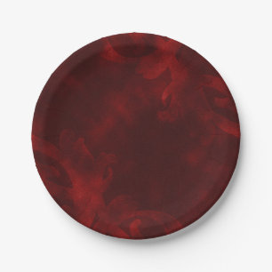 Rote Samt Elegante Vintage Glamour Party Pappteller