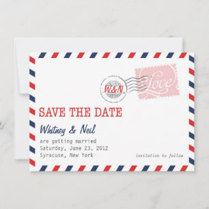 Rote Save-the-Date-Postdienst-Kollektion Save The Date