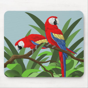 Rote Scarlet Ara Papageien Mauspad