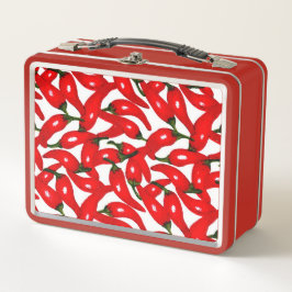 Rote scharfe Paprika Metall Brotdose