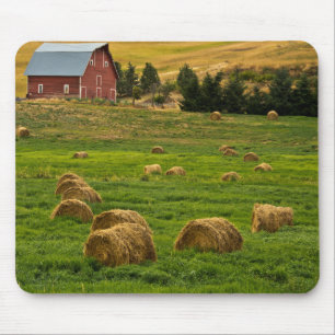 Rote Scheune, Heuballen, Albion, Palouse-Gebiet 2 Mousepad