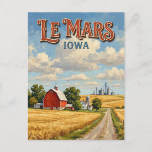 Rote Scheune in der Nähe von Le Mars Iowa Postkarte