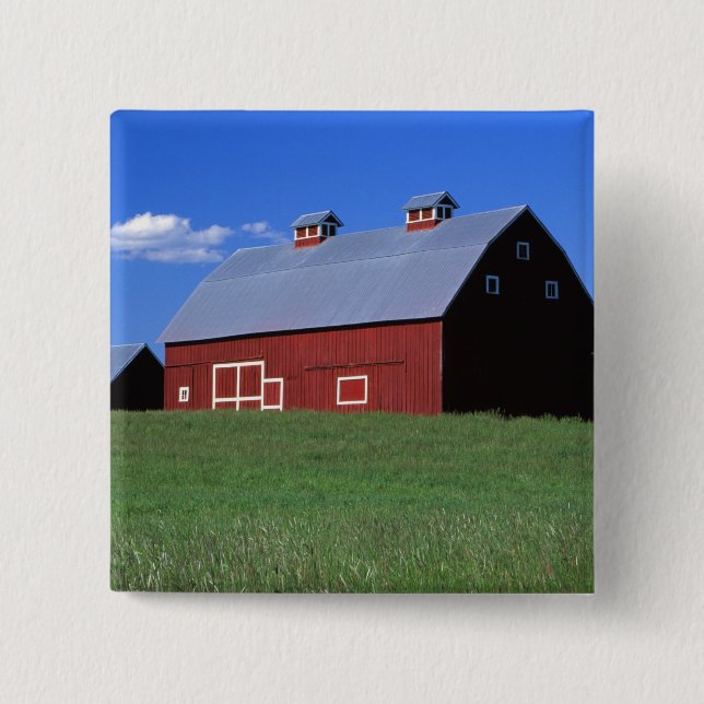 Rote Scheune in Latah County, Idaho-Staat Button (Vorderseite)
