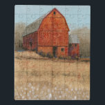 Rote Scheunen-Ansicht Puzzle<br><div class="desc">Rote Scheunen-Ansicht I durch Tim OToole. Kennzeichnet eine tiefrote Scheune auf einem ruhigen Gebiet.</div>