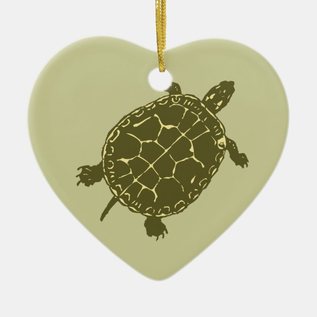 Rote Schieber-Schildkröte Keramikornament (Vorne)