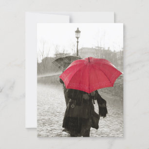 Rote Schirme Schwarz-Weiß-Fotografie Postkarte