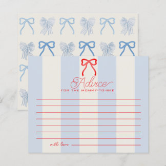 Rote Schleife Blassblaue Streifen Baby Shower Bera