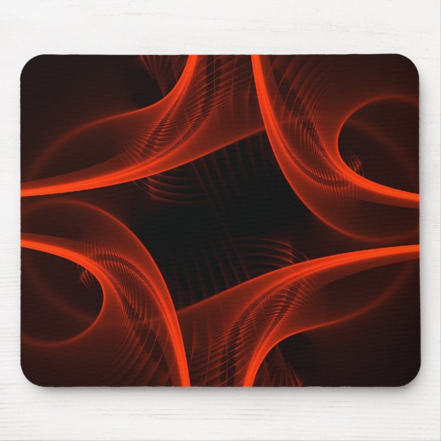 Rote Schleifen-Blätter Mousepad (Vorne)