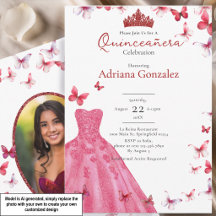 Rote Schmetterlinge Kleid Foto 15 XV Quinceanera