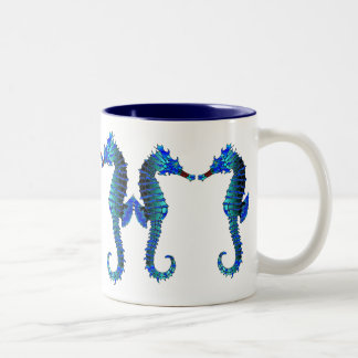 Rote Schnauze-Seepferd-Tasse Zweifarbige Tasse