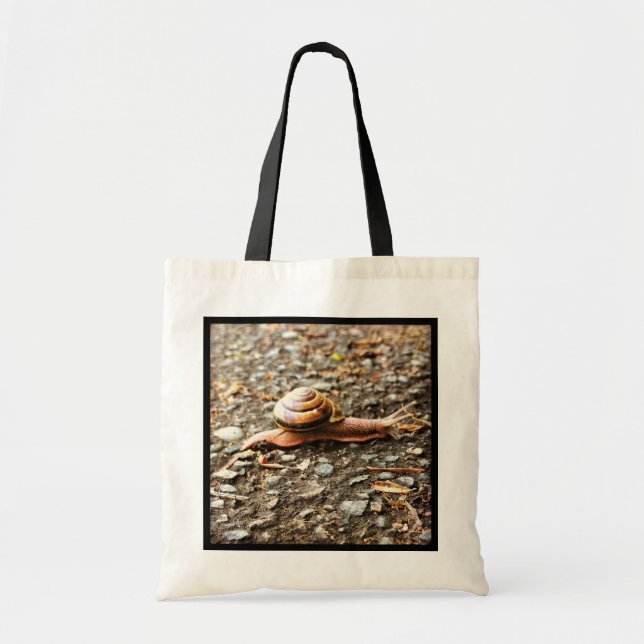 Rote Schnecke am Boden Tragetasche (Vorne)