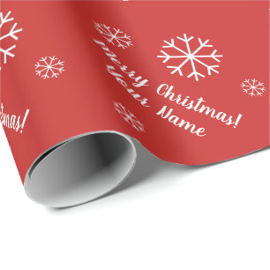 Rote Schneeflocke, kundenspezifische Weihnachtsver Geschenkpapier