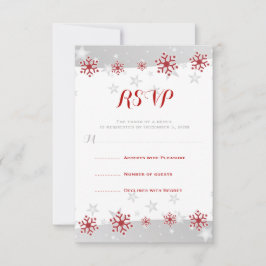 Rote Schneeflocken & graue Sterne Hochzeit RSVP