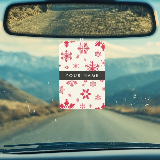 Rote Schneeflocken, Ihr Name, Personalisieren Autolufterfrischer (Von Creator hochgeladen)